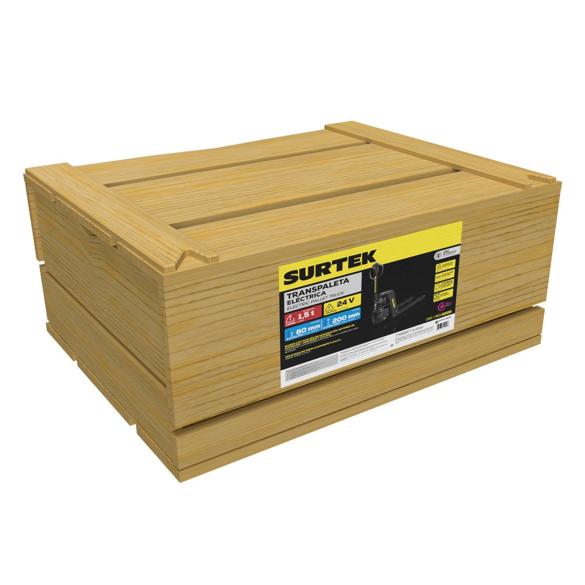 Transpaleta eléctrica, 1.5 ton Surtek