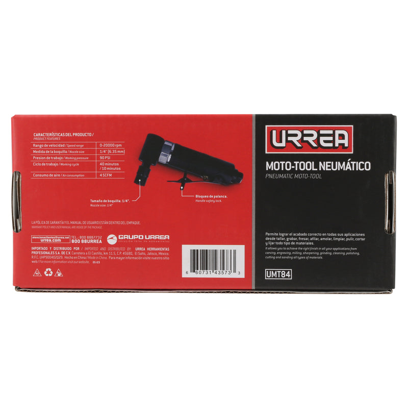 Moto-tool neumático angular 1/4" 20,000RPM Urrea