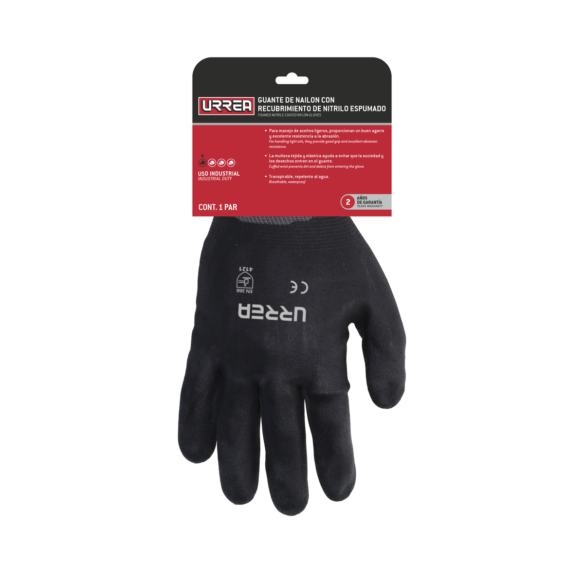 Guantes de nailon con recubrimiento de nitrilo espumoso EG Urrea