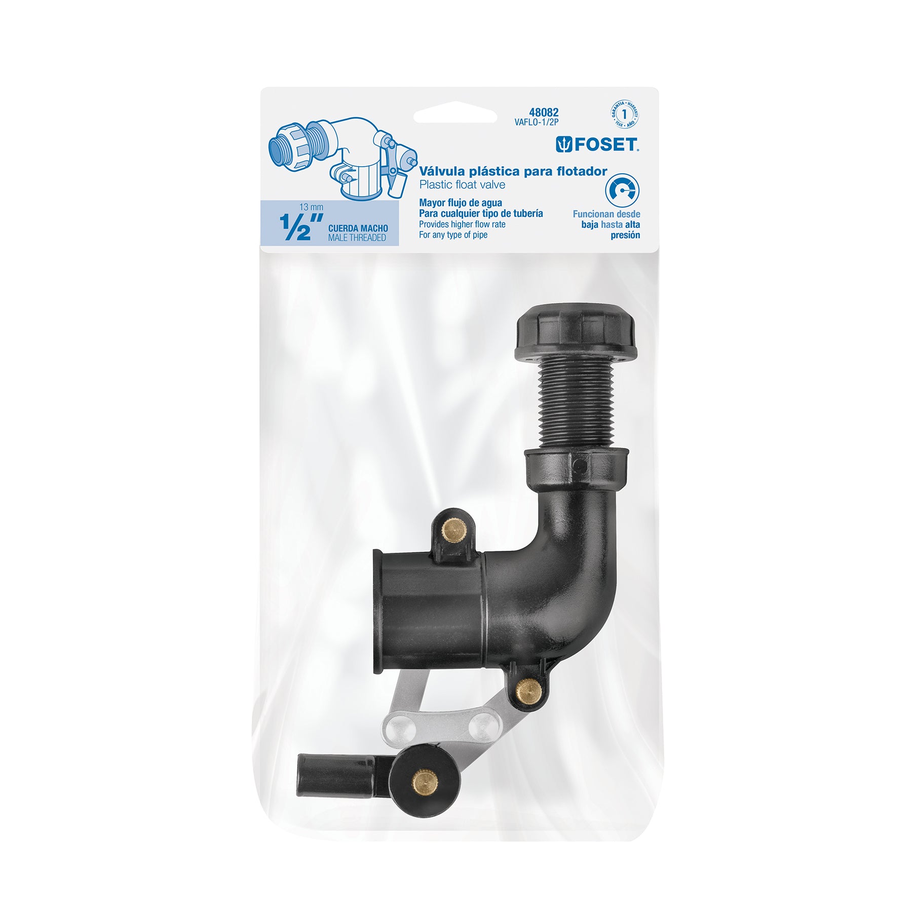 Foset VAFLO-1/2P, Válvula de POM, 1/2″ para flotador