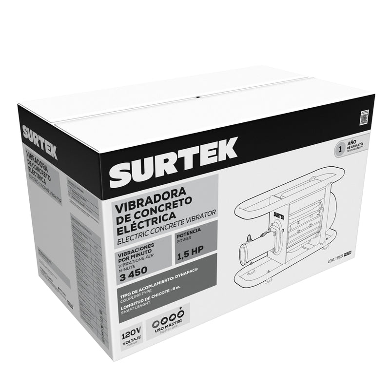 Vibradora de concreto eléctrica 1.5 HP Surtek