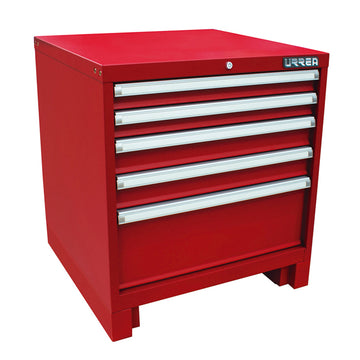 Gabinete fijo con 5 gavetas color rojo serie X 28" Urrea