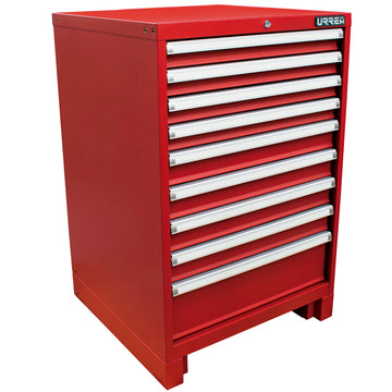Gabinete fijo con 9 gavetas color rojo serie X 28" Urrea