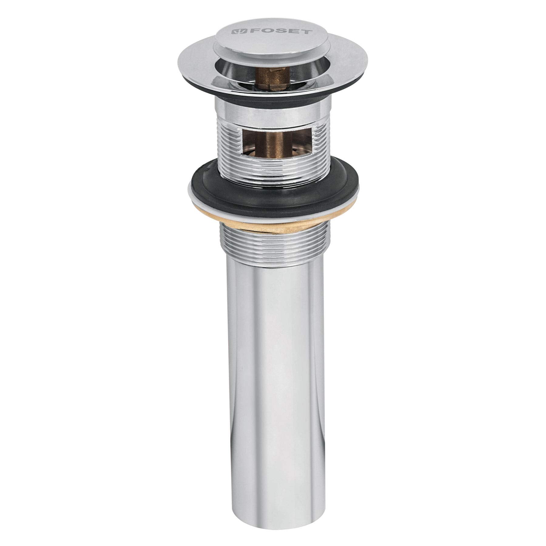Foset CE-206, Contra para lavabo, sistema push, acabado cromo
