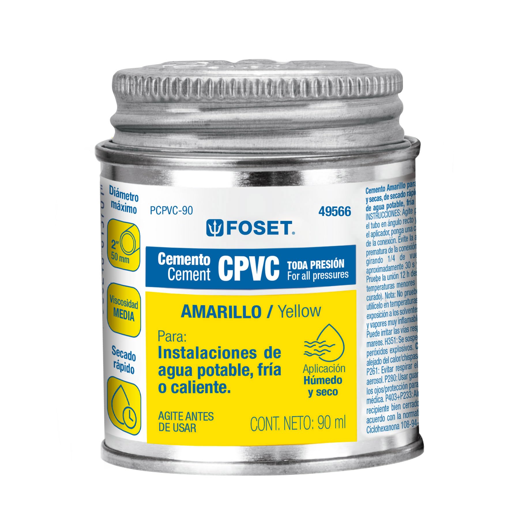 Foset PCPVC-90, Cemento para CPVC, 90 ml