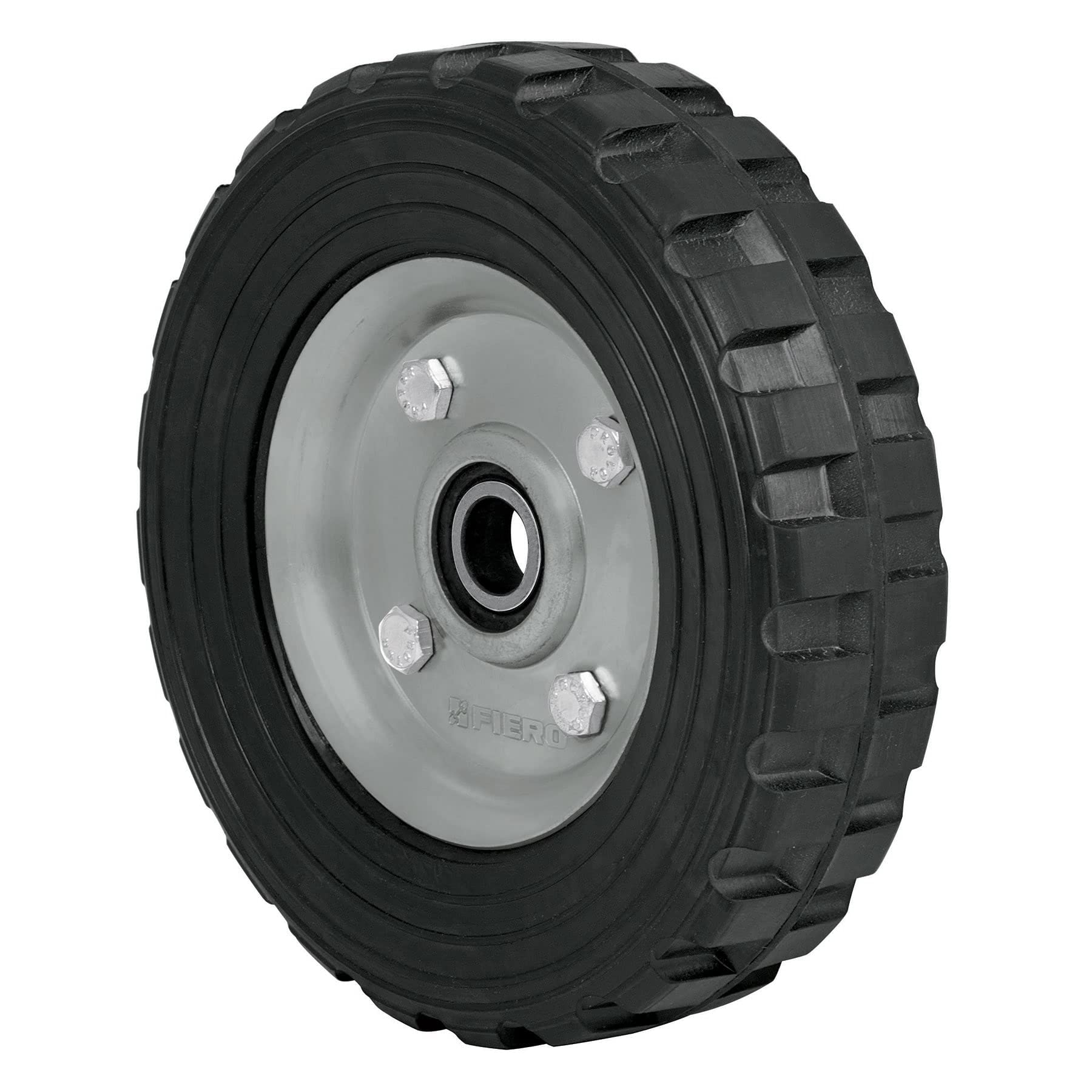 Fiero Rueda para Diablo, doble balero, 7″ en Negro, Caucho