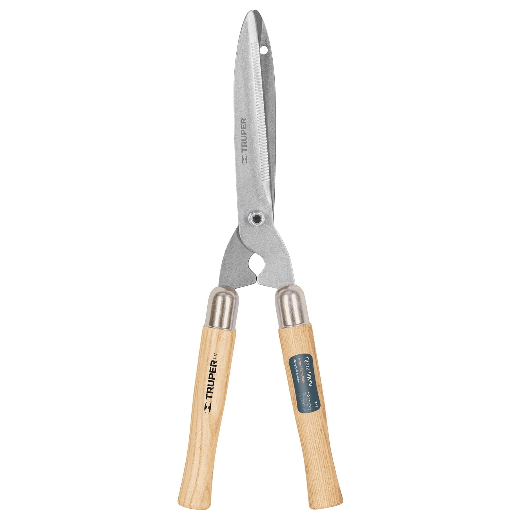Truper T-17, Tijera para poda, ligera, 50 cm, mango madera