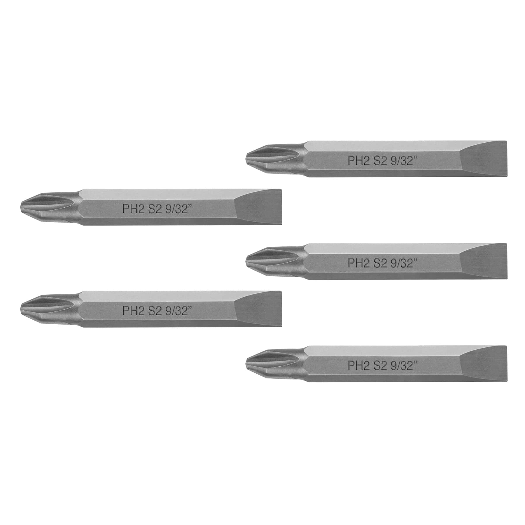 Truper Expert PUDE-4202, Estuche con 5 puntas dobles PH2 y 9/32″ largo 2″ resistentes al desgaste
