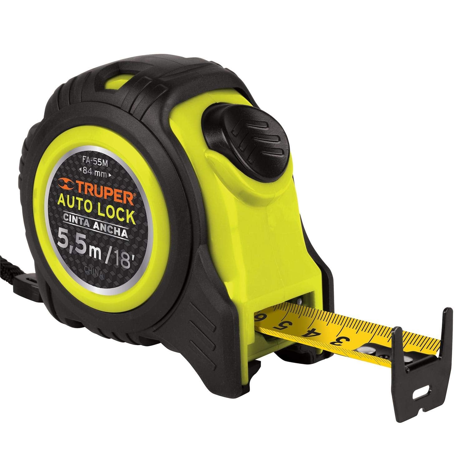 TRUPER Flexómetro Auto Lock, 18.0 ft, 0.984 in cinta