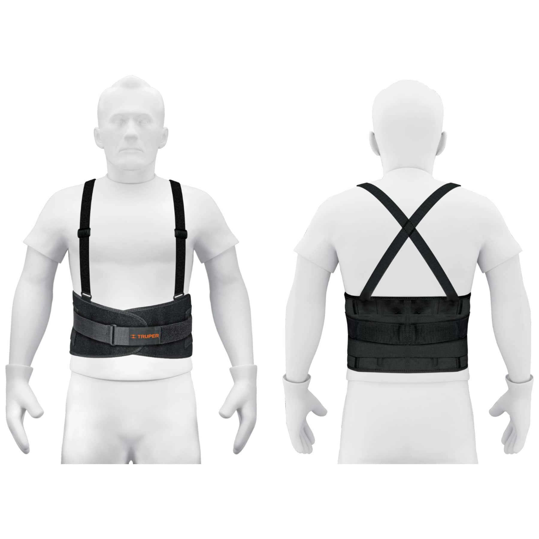 Truper FAJA-XLX, Faja con tirantes ajustables, tercer cinturón, extra grande