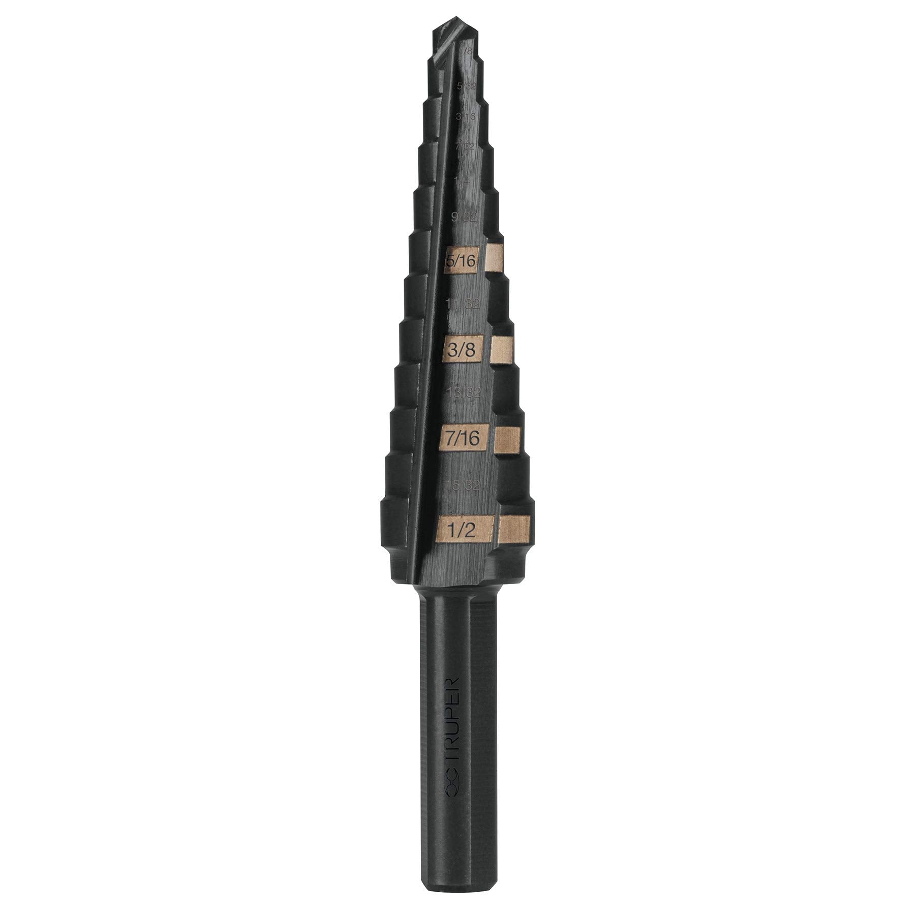 Truper BES-13, Broca escalonada óxido negro 13 escalones 1/8″ a 1/2″ - Carzamo.com