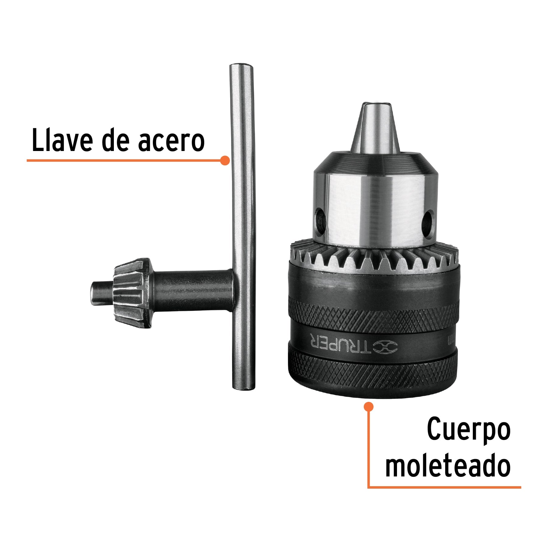 Truper BRO-1/2N, Broquero de 1/2″, 20 UNF, con llave - Carzamo.com