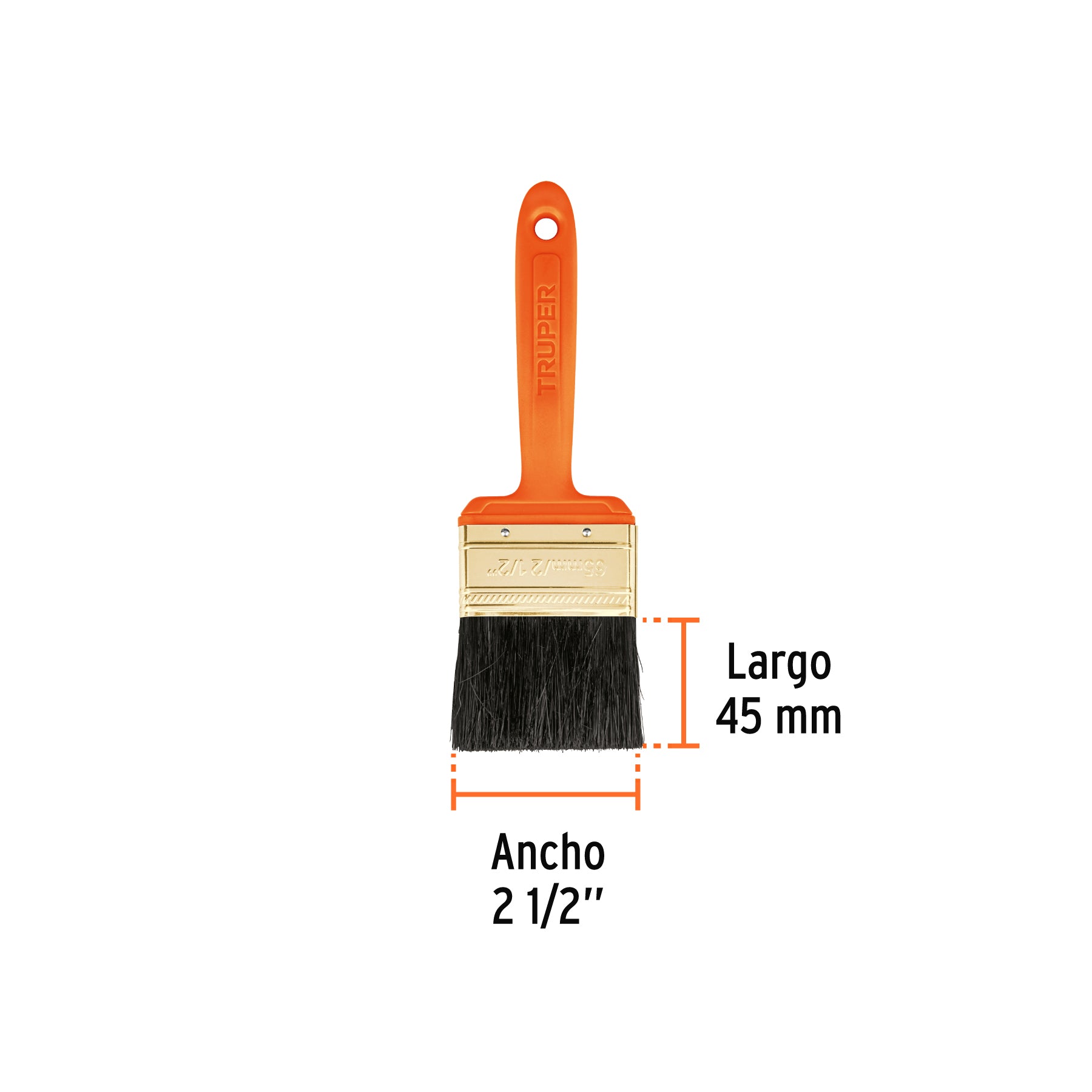 Truper BRT-2-1/2, Brocha profesionales, mango plástico 2 1/2″ - Carzamo.com