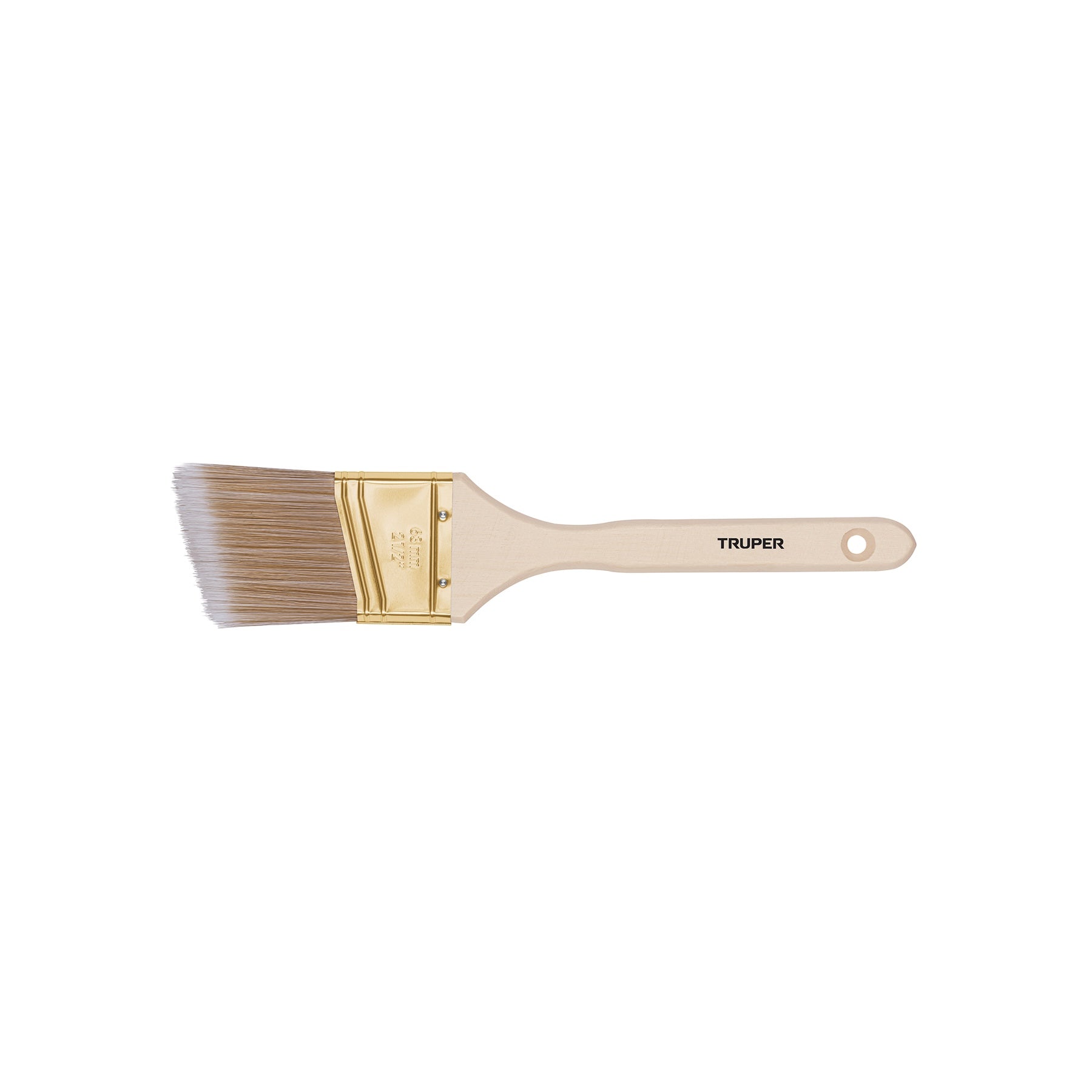 TRUPER Brocha cerdas sintéticas, mango madera,corte angular, 2-1/2' Truper - Carzamo.com