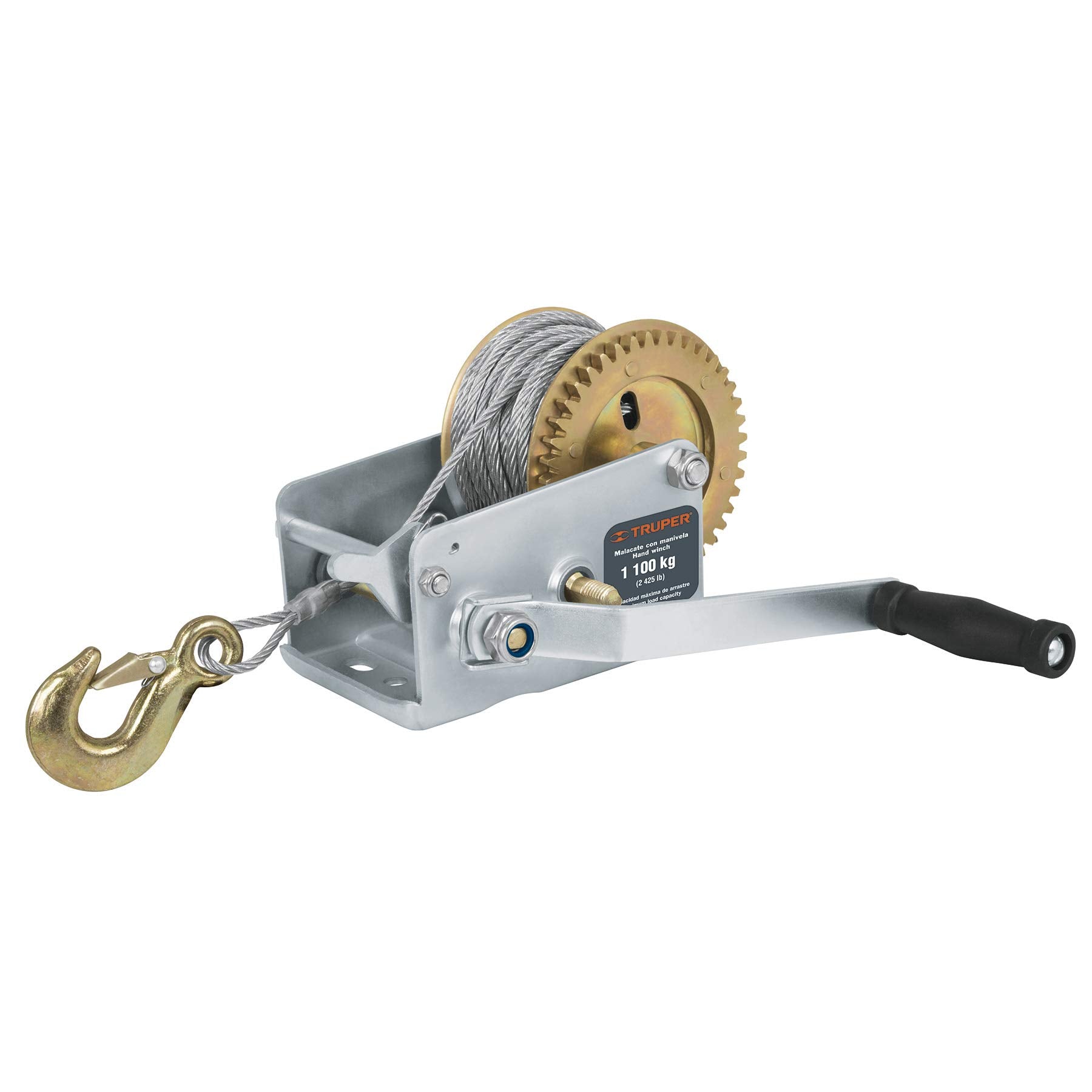 Truper MAW-91C, Malacate con manivela, 1100 kg, con cable