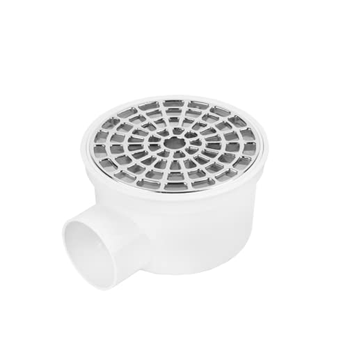 Fleximatic 2273 Céspol Bote Compacto, Rejilla clásica con cubierta de acero inoxidable, salida lateral 2″
