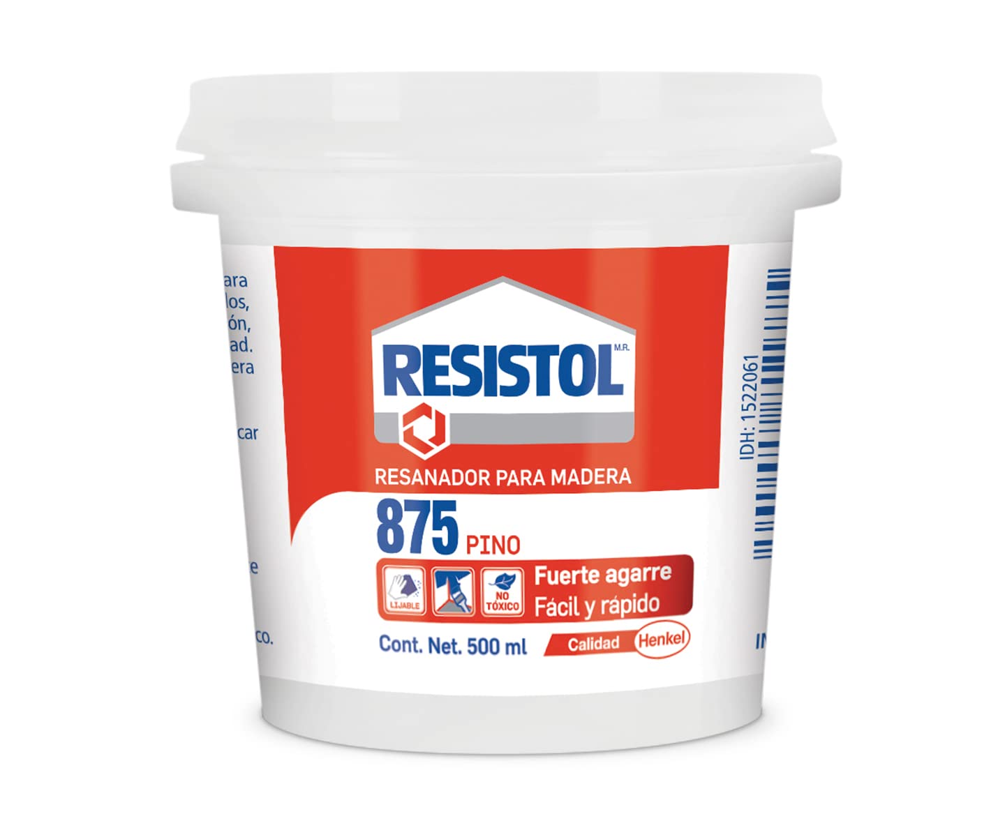 Resistol 875 Resanador Pino, pasta para pared de alta calidad, madera sin solventes, gran adherencia, reparación y corrección de golpes, 1x500ml