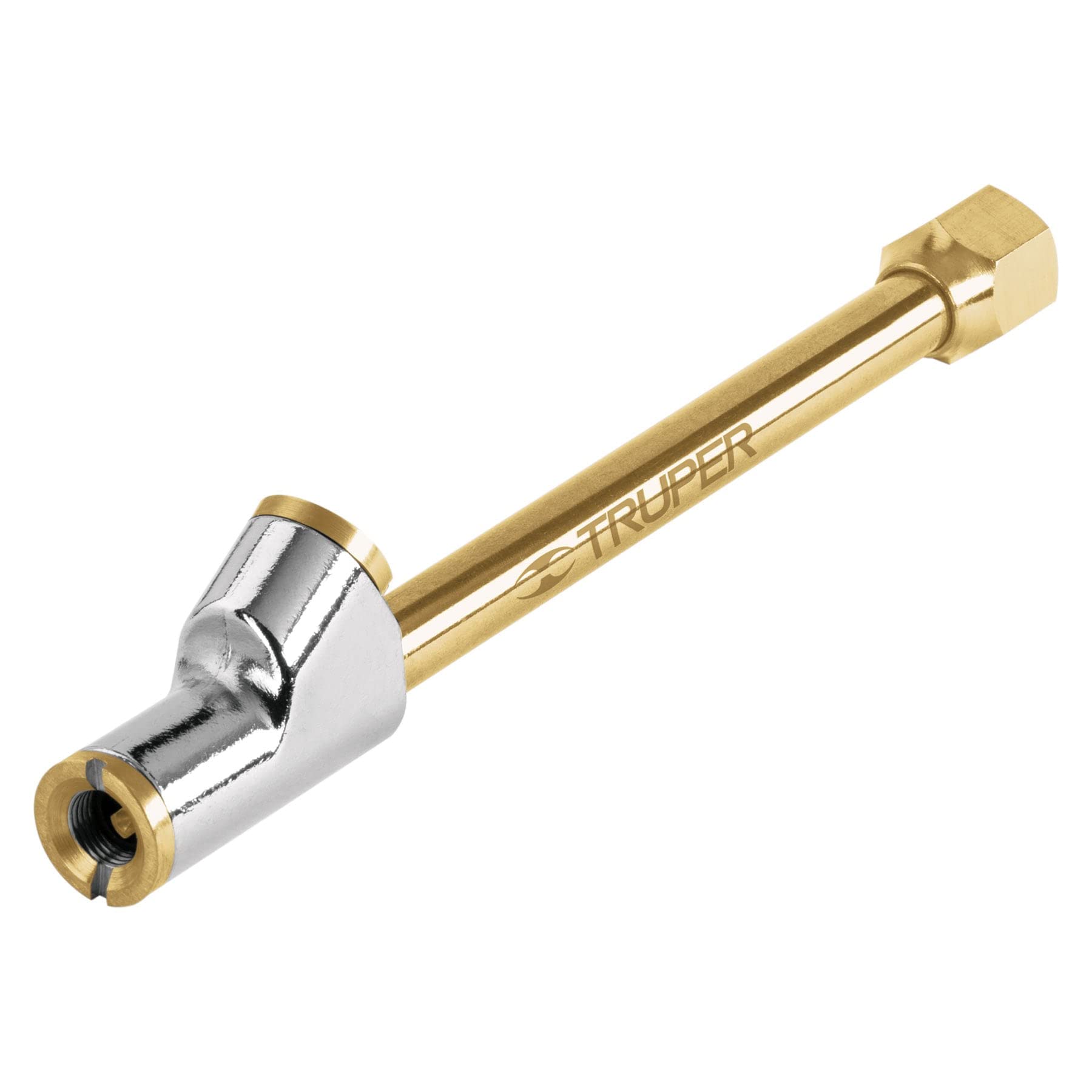 Truper VAL-INF-1/4, Válvula inflador cabeza doble, cuerda 1/4 NPT
