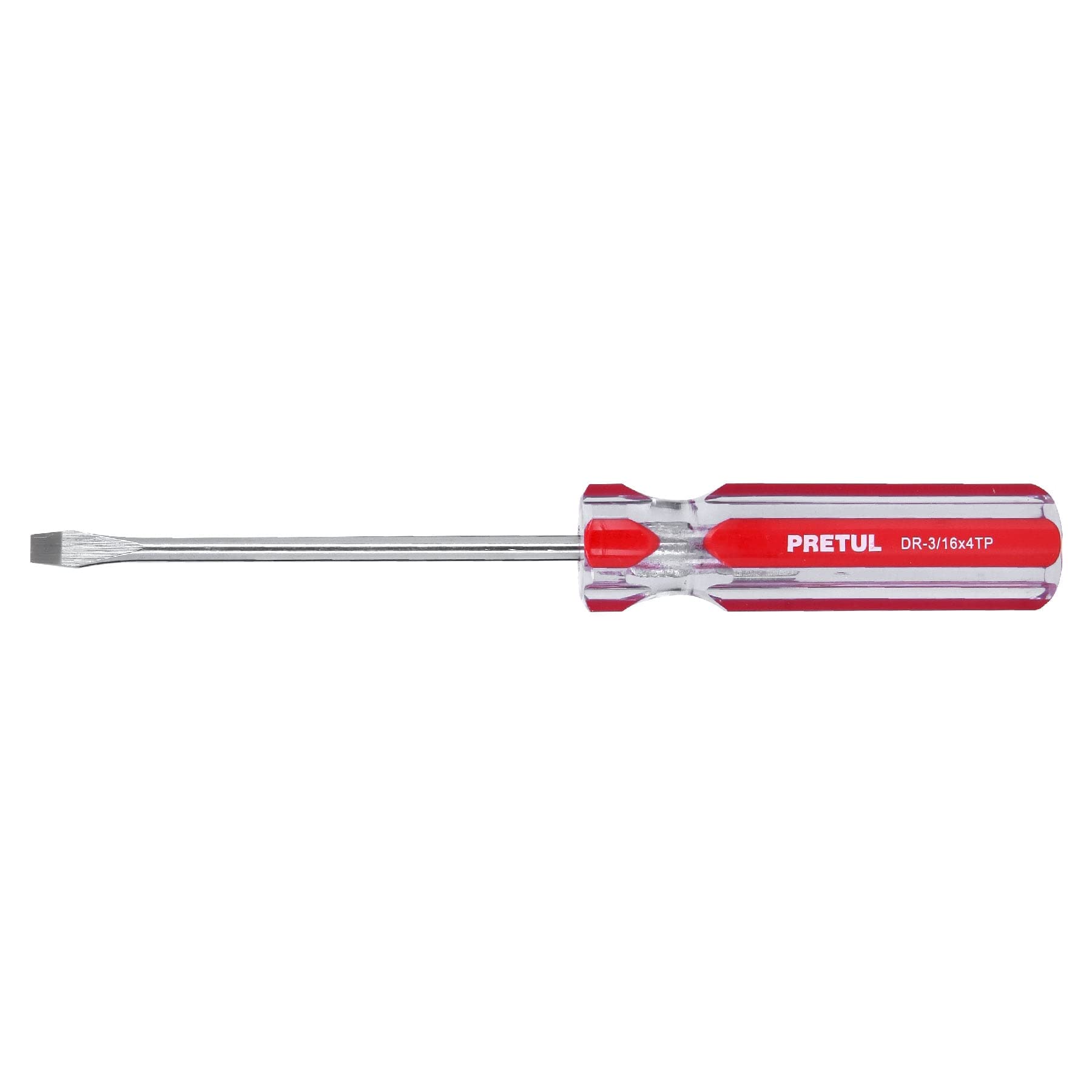 Pretul DR-3/16X4TP, Desarmador (punta fija) plano, mango de PVC, 3/16 x 4″