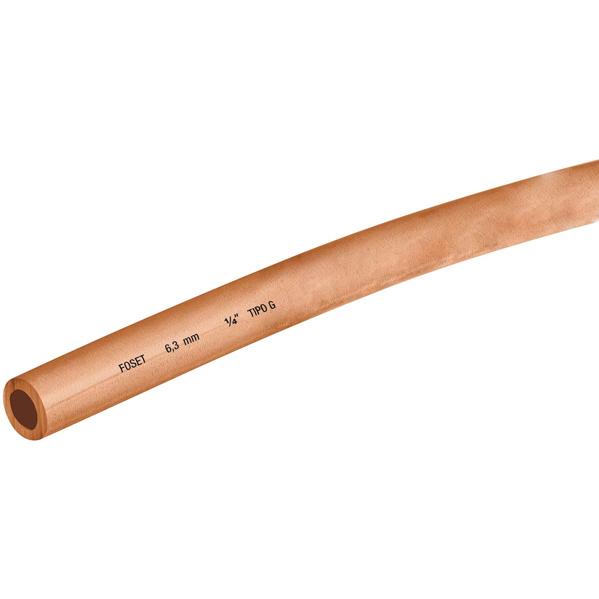 FosetTubo de cobre flexible, 1/4', rollo de 15 metros