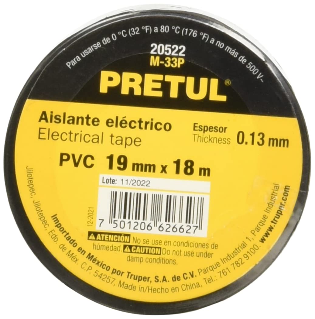 Pretul M-33P, Cinta de aislar # 33, 18 m, Pretul, adhesivo acrílico