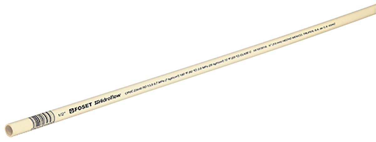 Foset CPVC-001 Tubo CPVC, 1/2', 3 metros