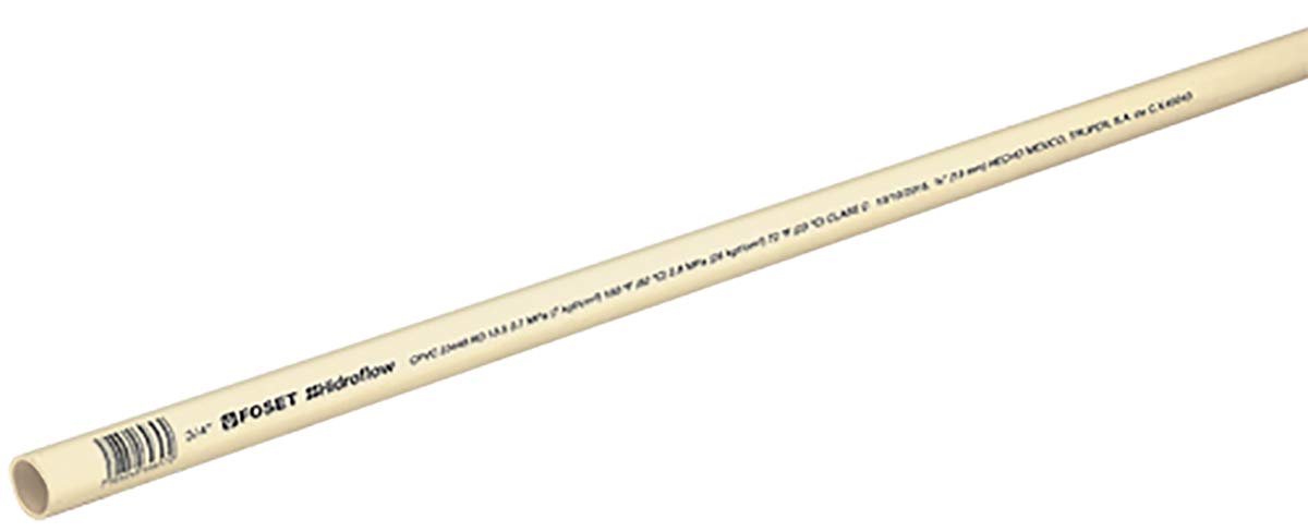 Foset CPVC-002 Tubo CPVC, 3/4', 3 metros