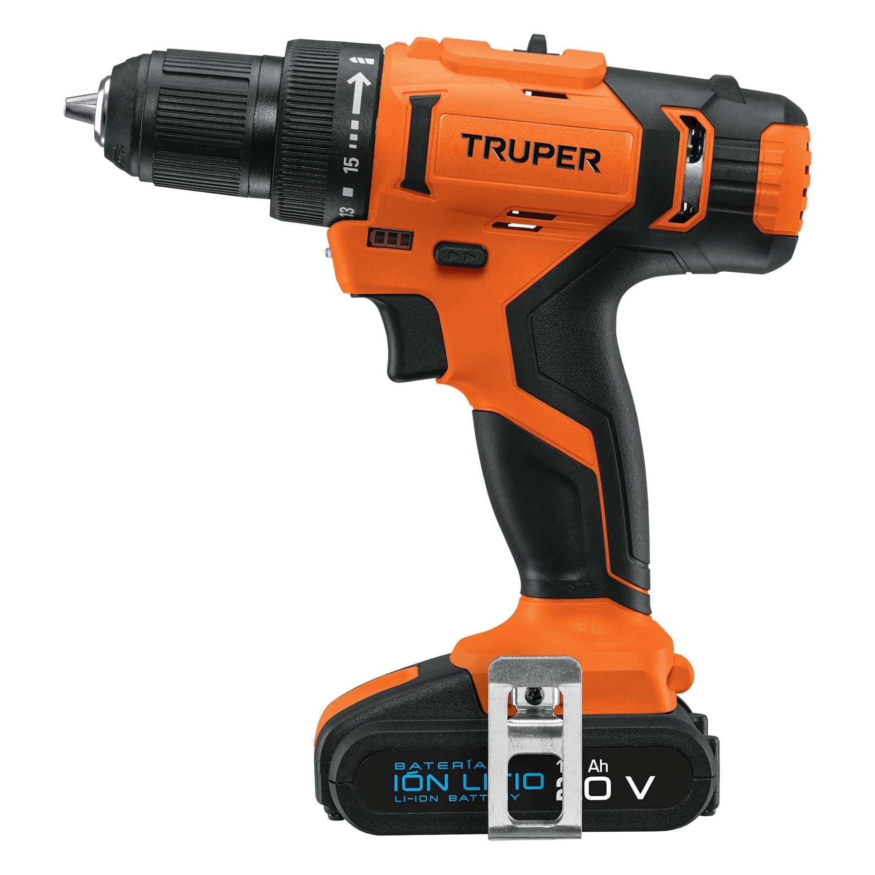 Truper TALI-20A, Taladro inalámbrico 1/2″, 20 V con 1 Batería de Ion Litio 2 Ah