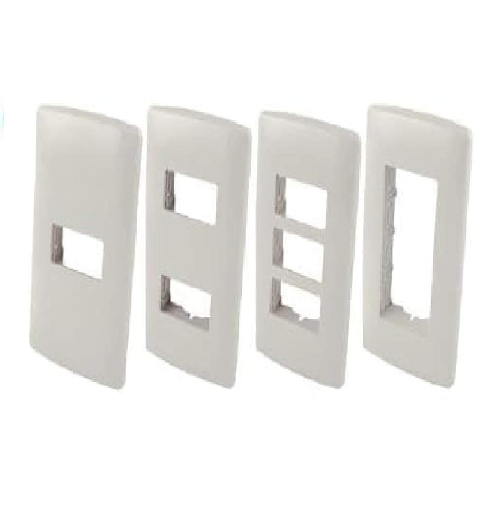 Placa plastica ABS para contacto duplex oculto - Blanco Aksi 118309