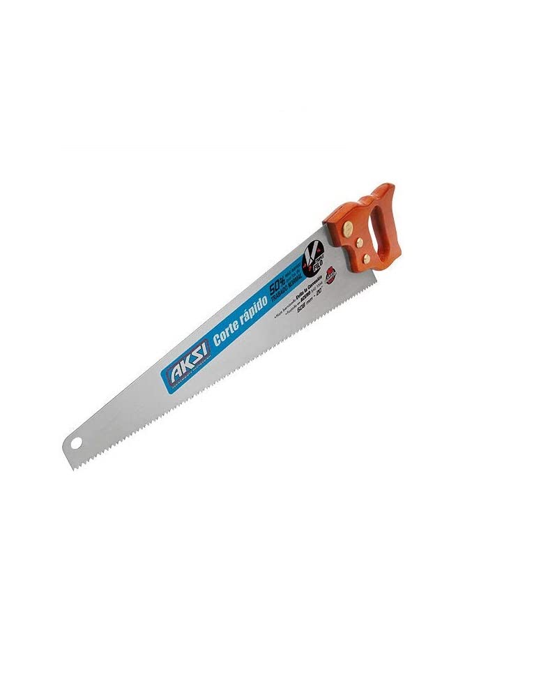 SERROTE TRIPLE FILO (18″) Marca - AKSI. Serrucho ideal para CARPINTERÍA. Practico, Sencillo de Usar. Serrucho de Poda. Serruchos de Hoja ACERO Inoxidable Pertiga Podar Mango ERGONÓMICO