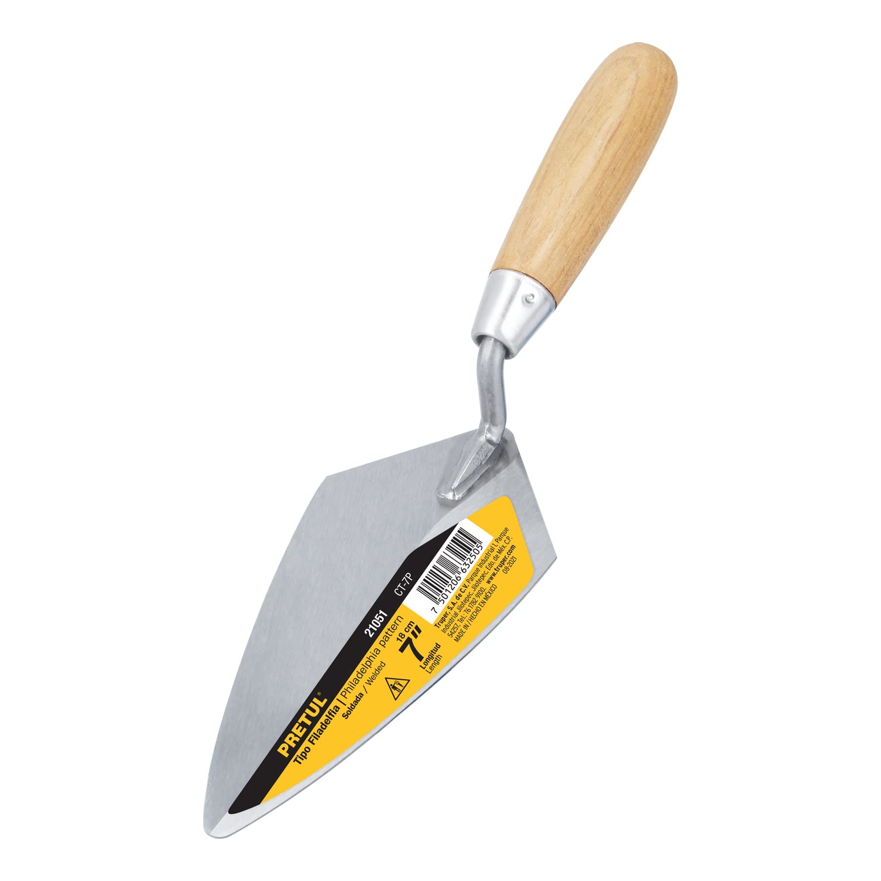 Pretul CT-7P, Cuchara para albañil, tipo Filadelfia, 7″ Pretul