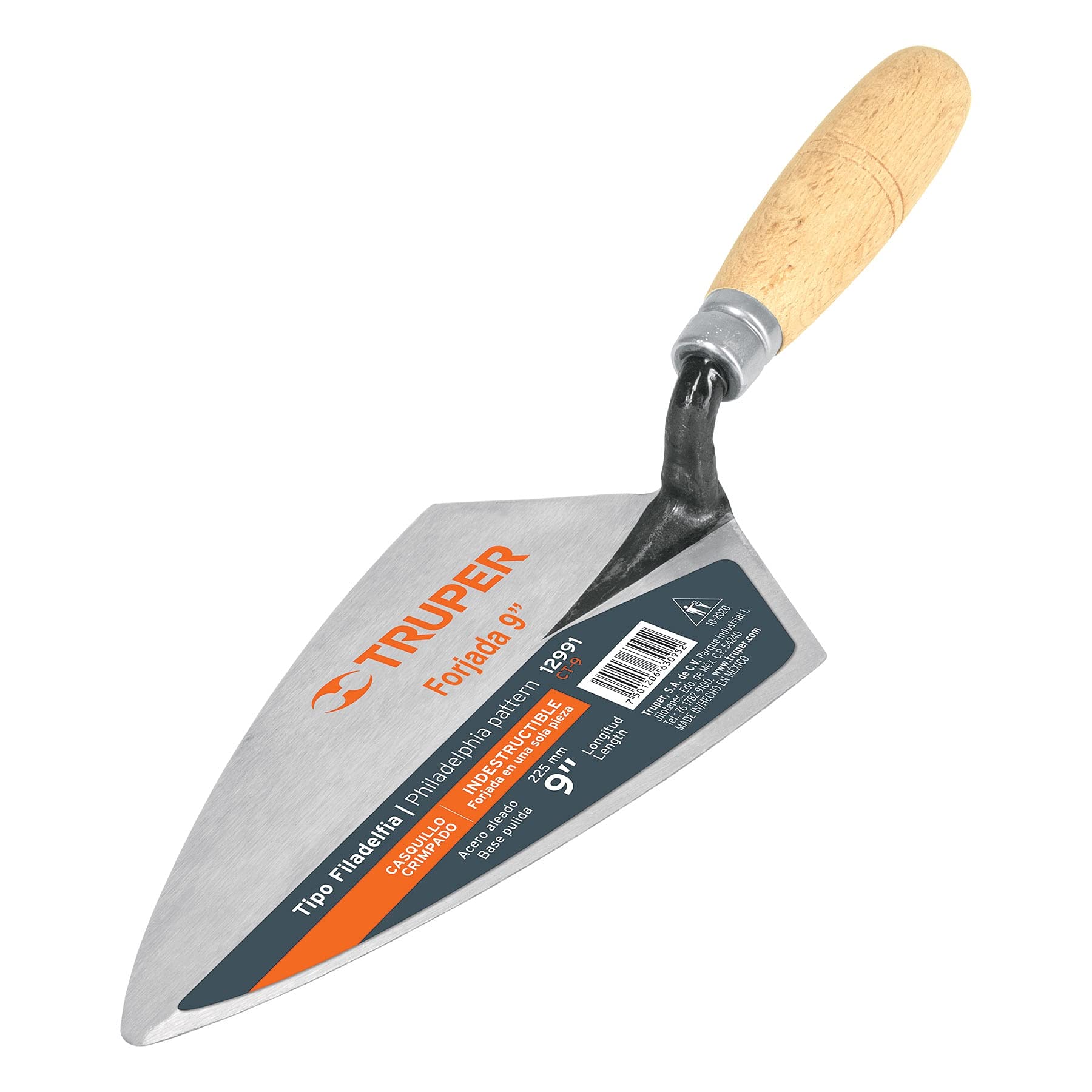 Truper CT-9, Cuchara para albañil, tipo Filadelfia, 9″