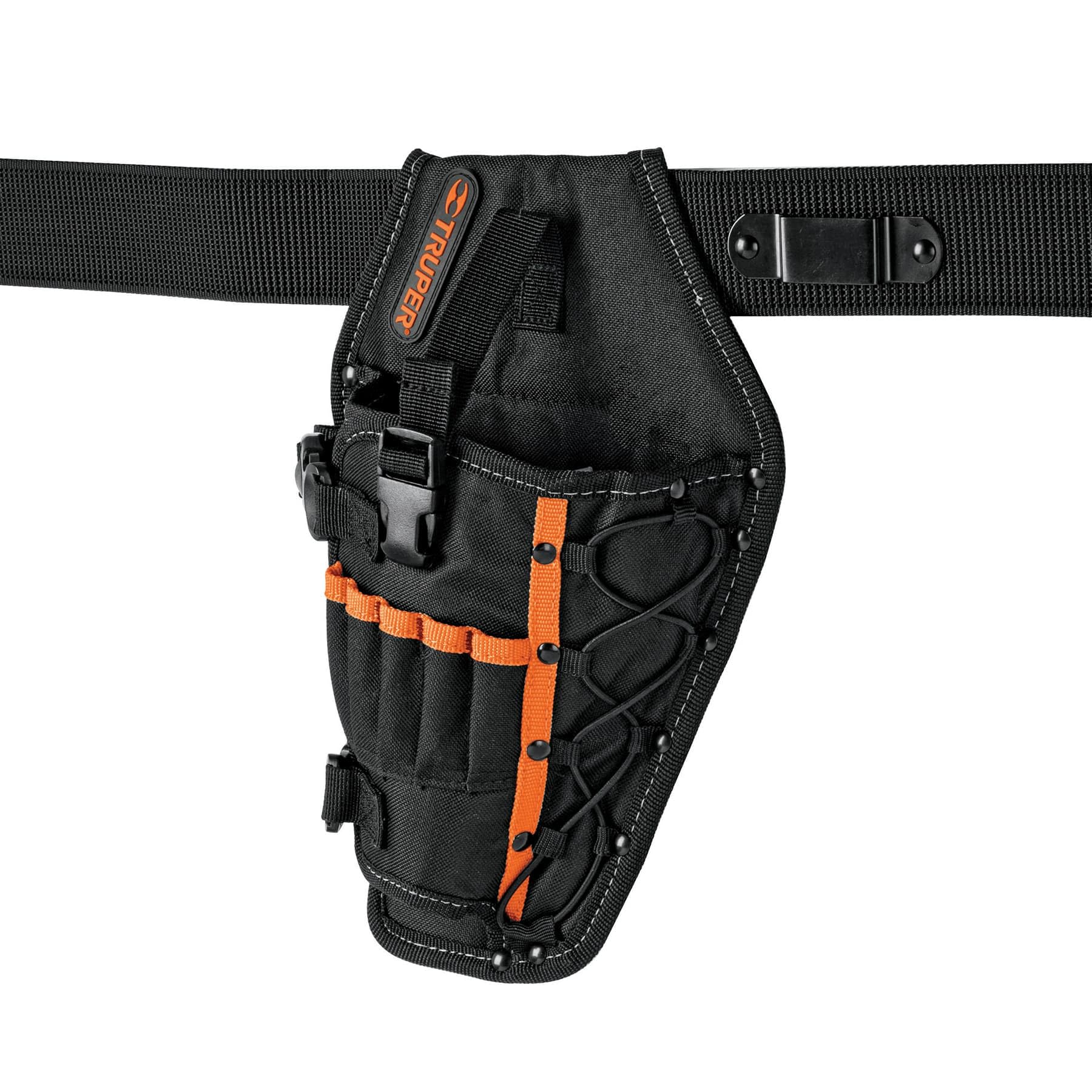 Truper POT-5B, Porta taladro de poliéster 6 compartimentos clip metálico para flexómetro, 1 Pieza
