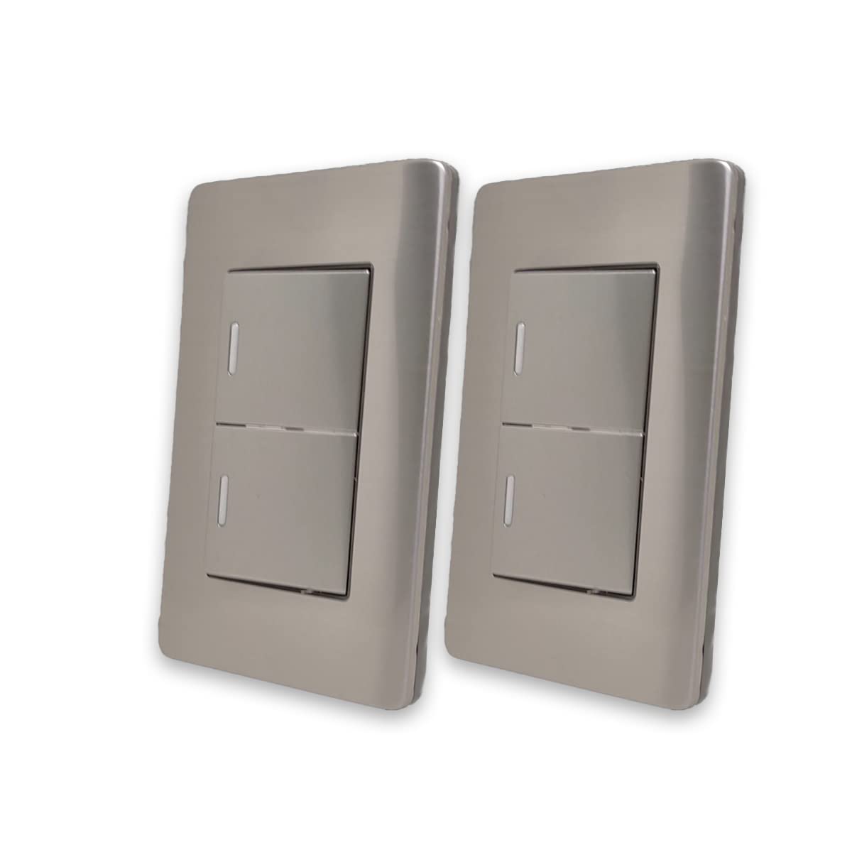 Argos Apagador Doble Con Placa De Acero inoxidable 8841900 Cuerpo De Policarbonato Placa Acero Inoxidable Incluye Tornilleria Uso Interior 10 Ampers 250 Volts Color Plata 4 Piezas