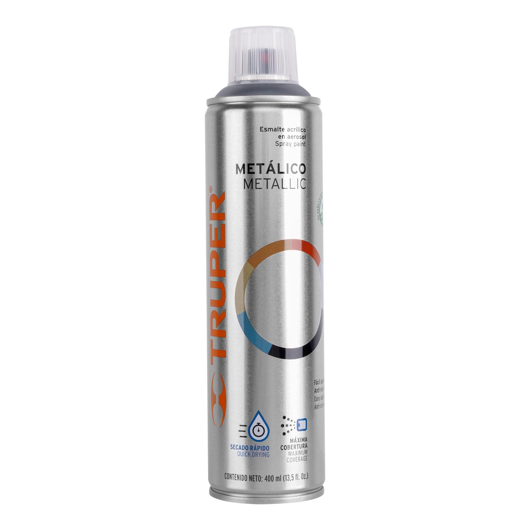Truper PAM-CR, Pintura (Esmalte acrílico) en aerosol, metálica, cromo