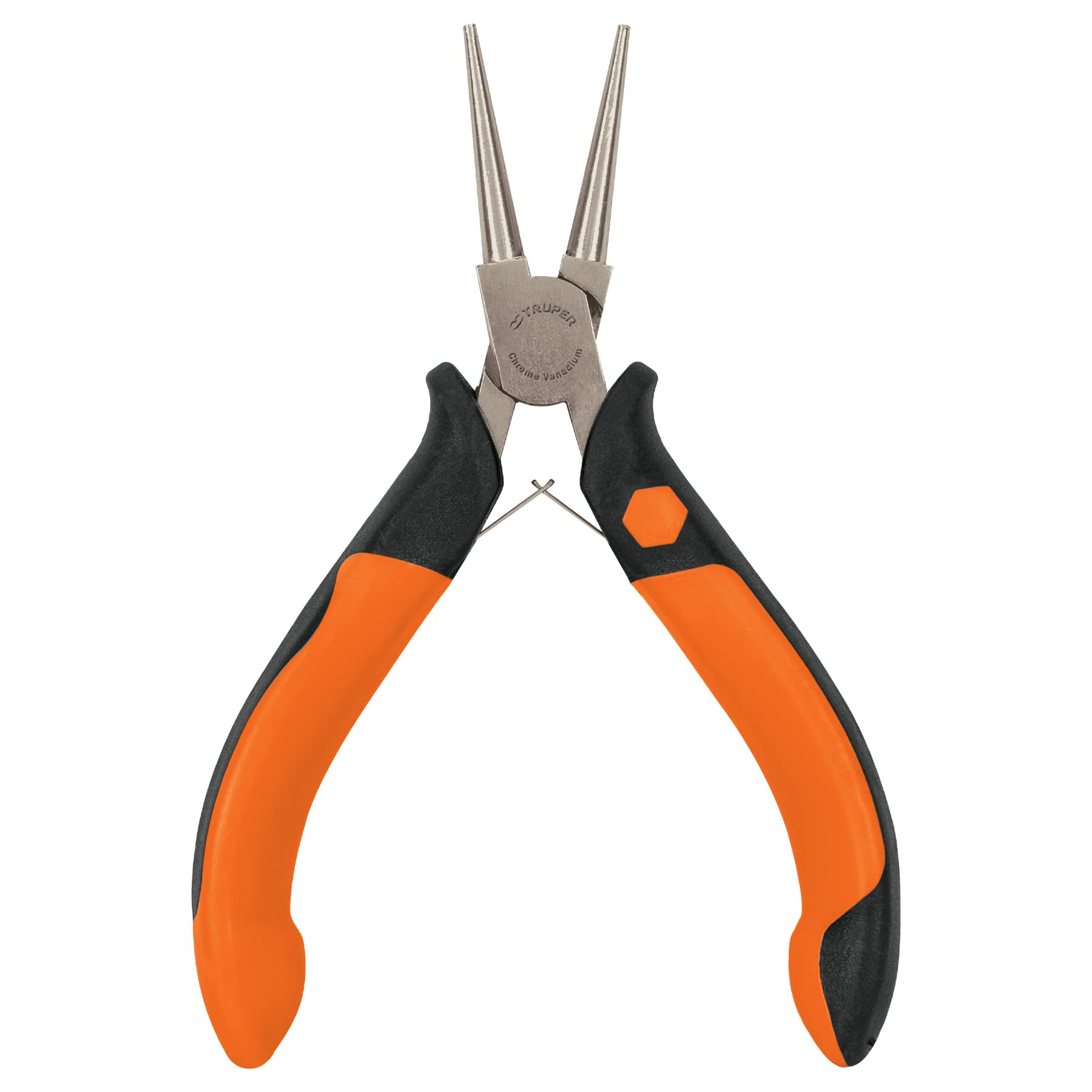 Truper PM-PR4, Pinza de punta redonda 5″, mango comfort grip