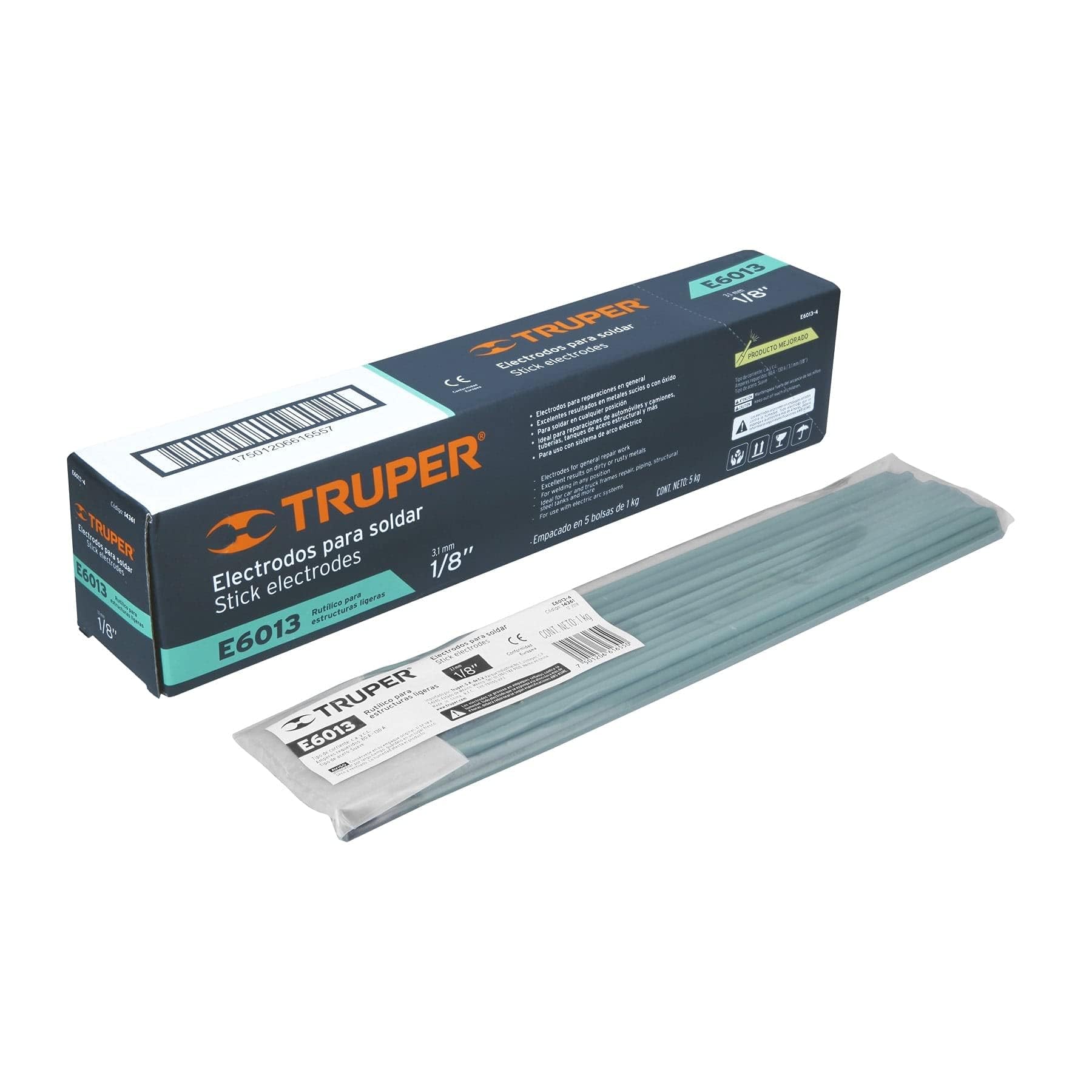 Truper E6013-4, Electrodo 6013 de 1/8″, bolsa con 1 kg