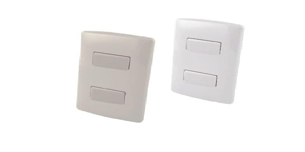 Apagador doble sencillo de tecla con placa plástica - Blanco AKSI 118347