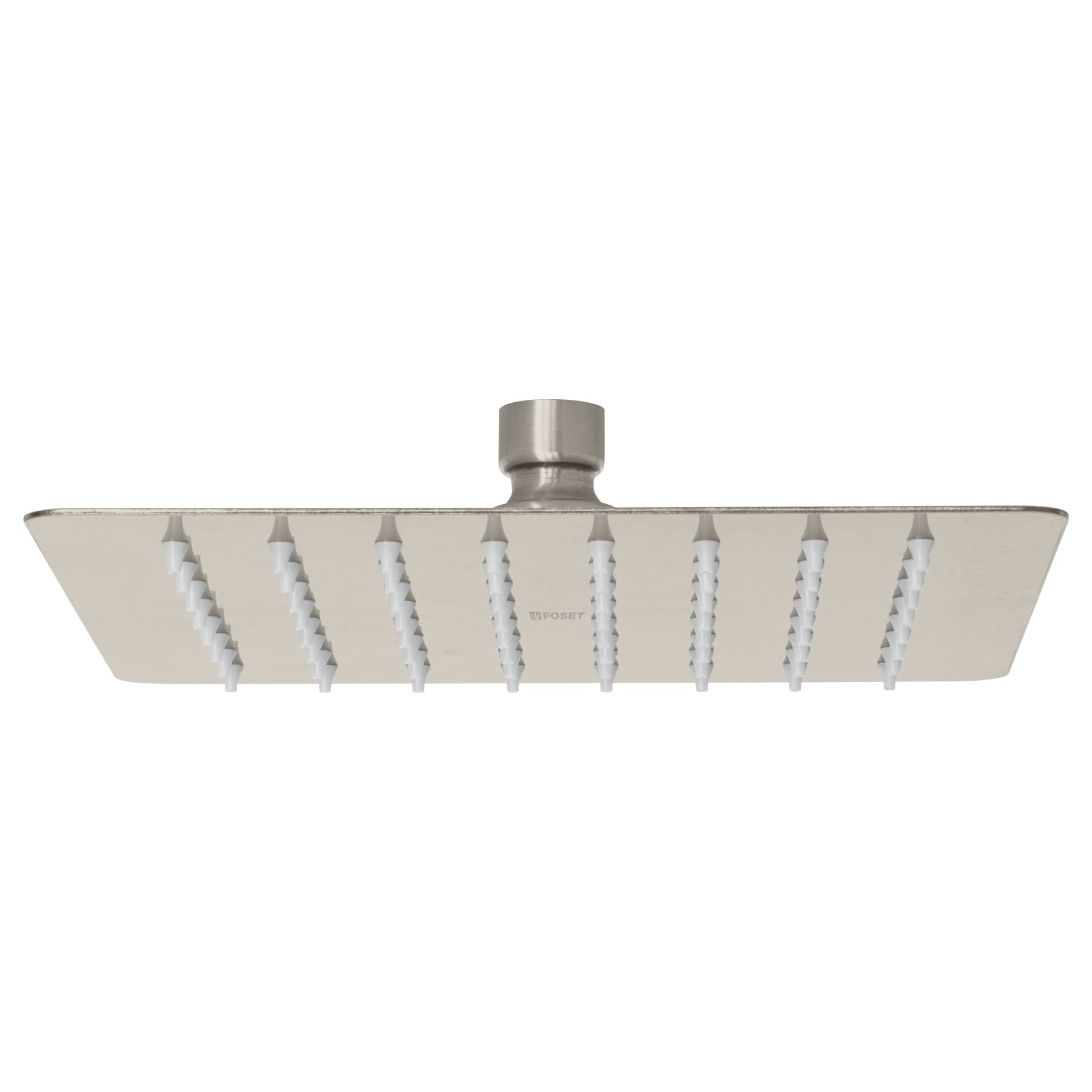 Foset Tubig R-415SN, Regadera cuadrada 8″, acero inoxidable, sin brazo, satín