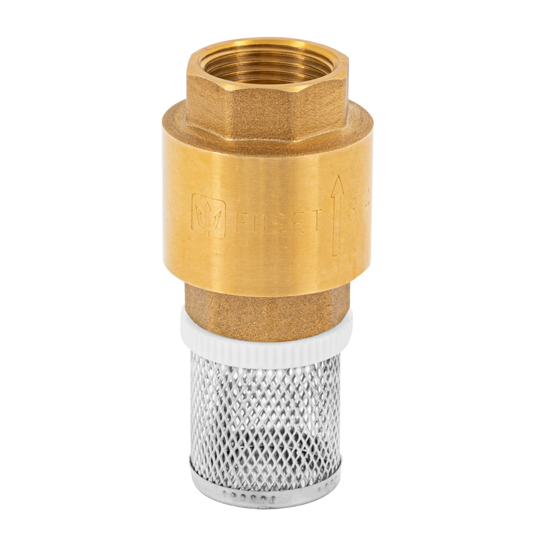 Foset PICHA-3/4X, Válvula de pie (pichancha) de 3/4″, rejilla de acero inoxidable
