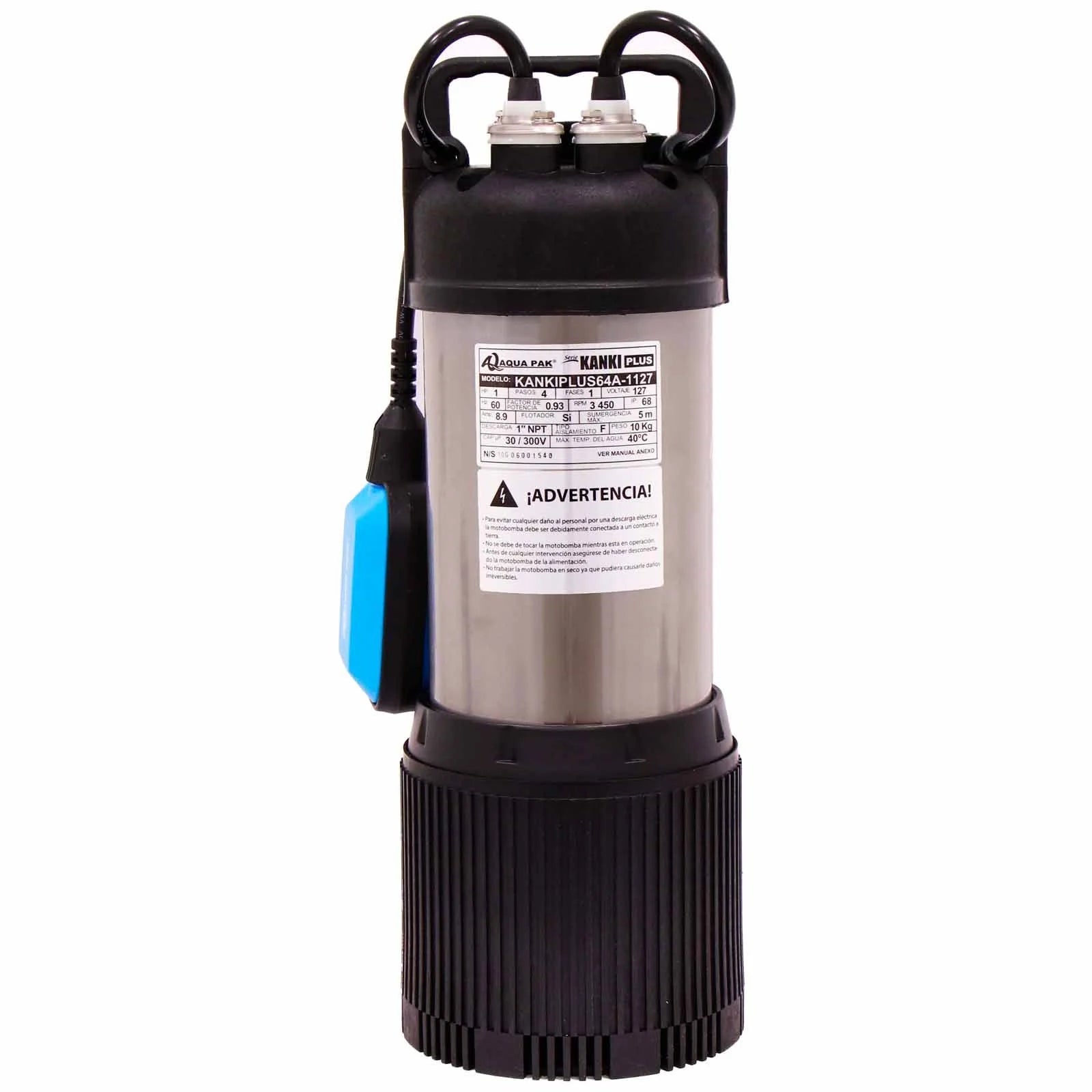 Motobomba sumergible para agua limpia 1 HP 6" AQUA PAK Modelo KANKIPLUS64A-1127