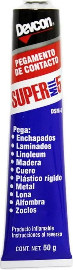 Pegamento de Contacto Súper Mil 5 Devcon DSM-5 50g - Carzamo.com