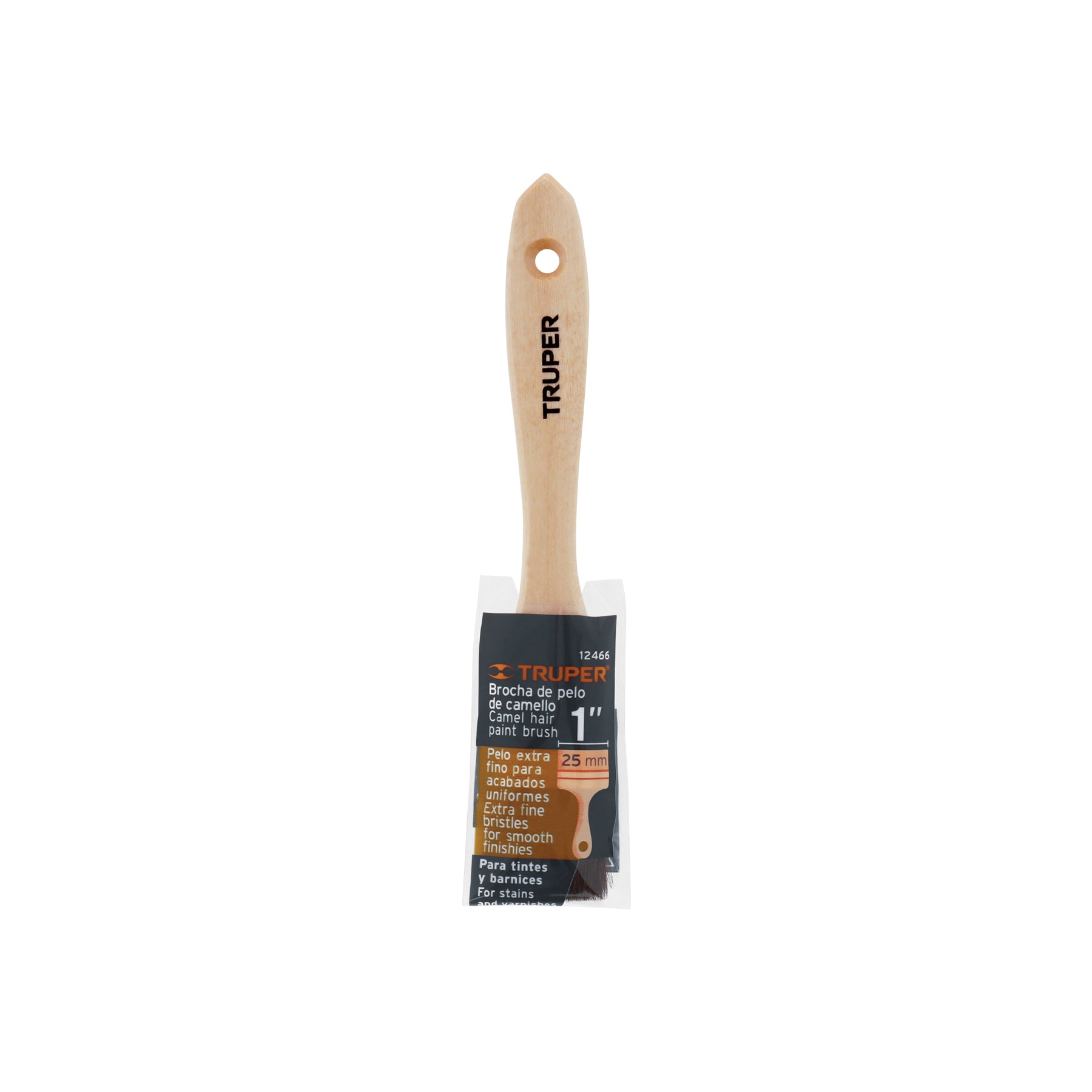 Truper BRT-1C, Brocha Pelo de Camello de 1″ con Mango de Madera - Carzamo.com