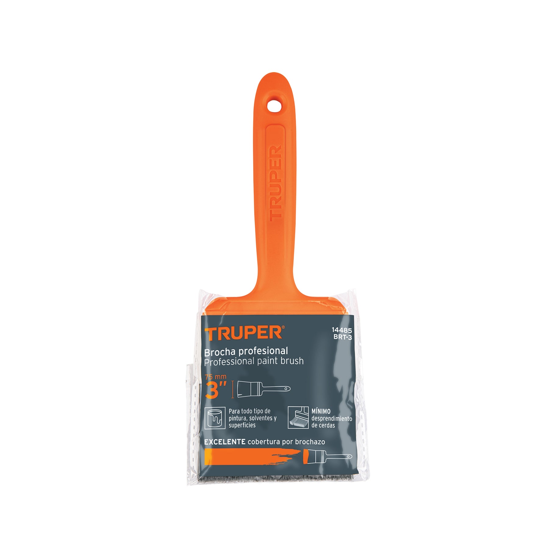 Truper BRT-3, Brocha profesionales, mango plástico 3″ - Carzamo.com