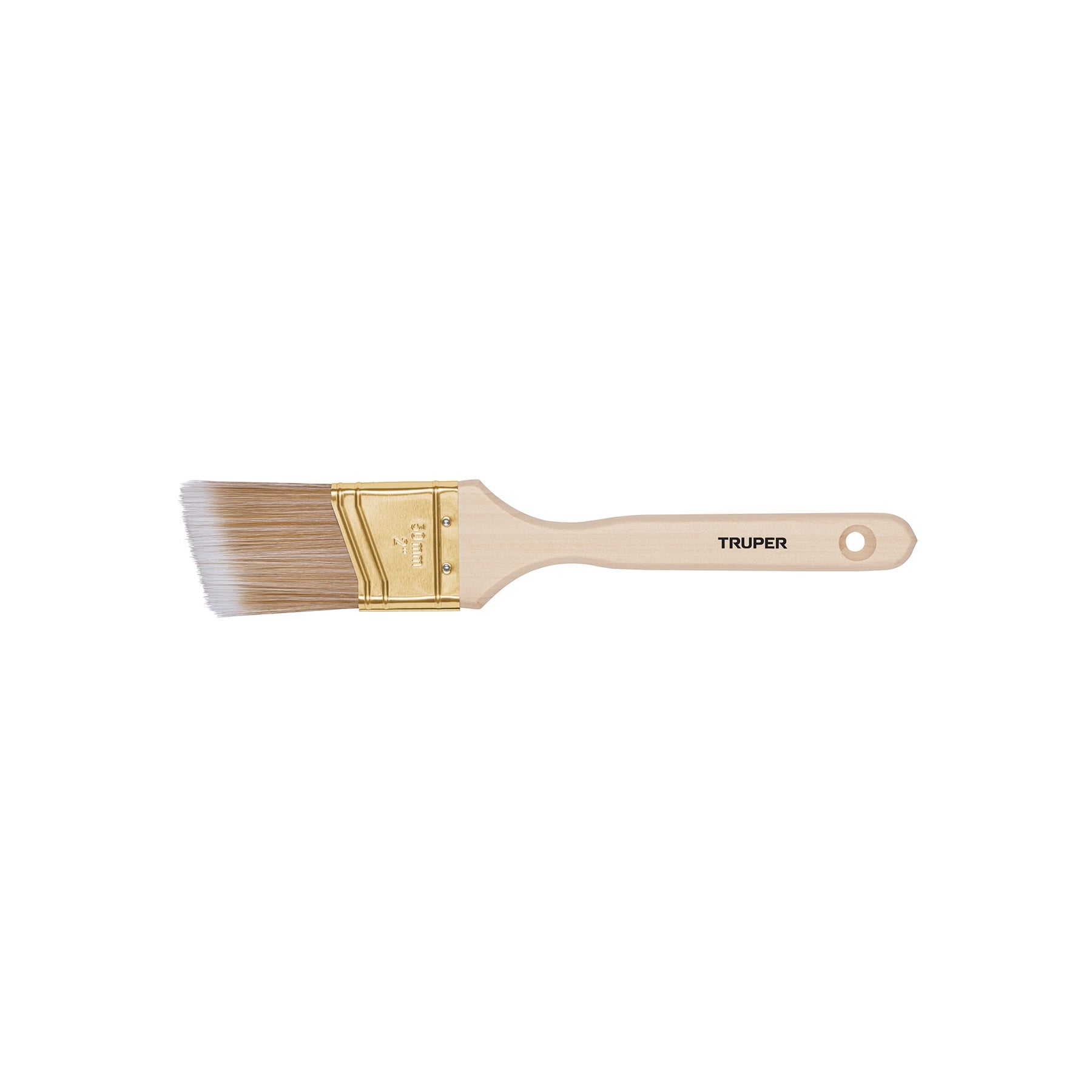 Brocha cerdas sintéticas, mango madera,corte angular, 2' Truper - Carzamo.com