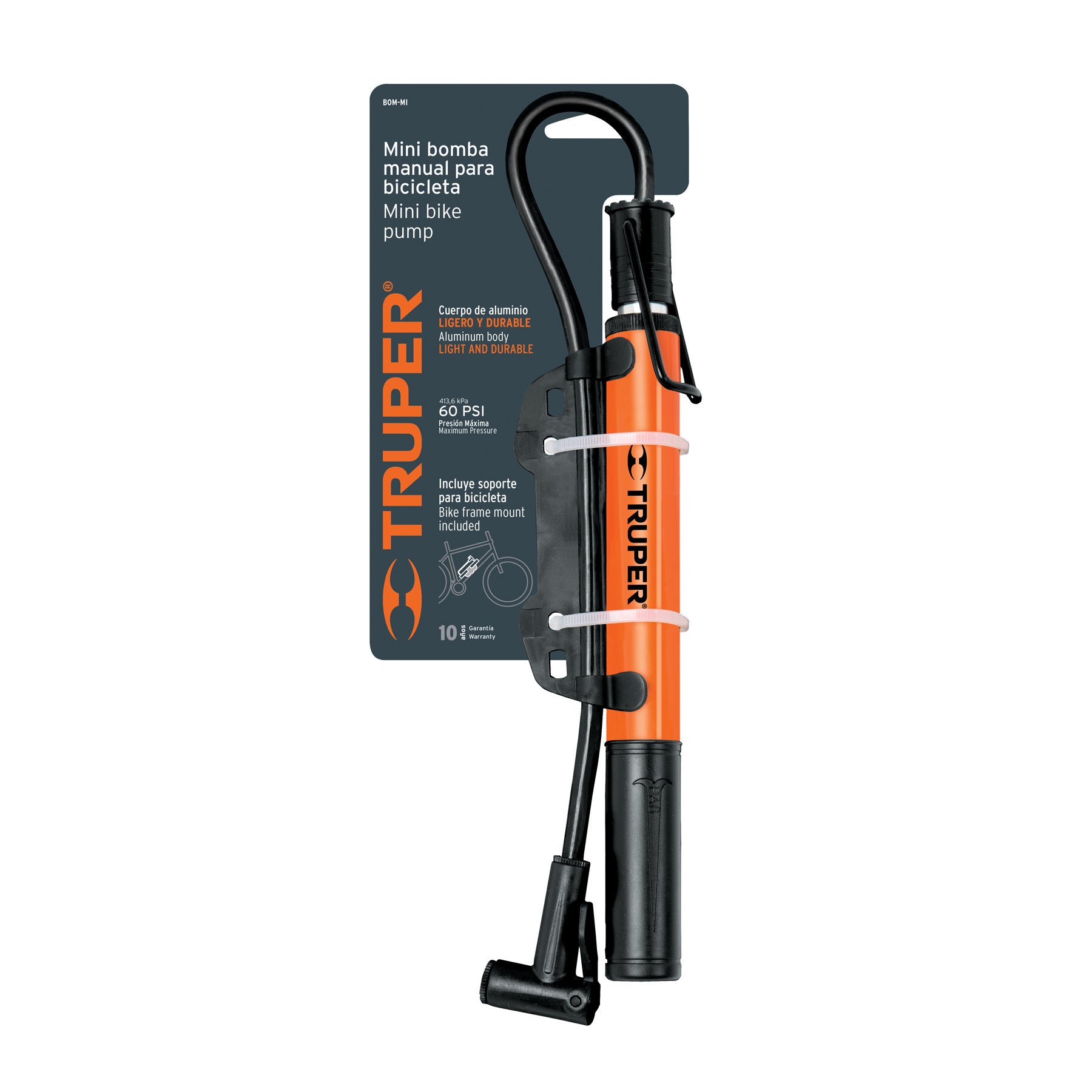 Truper BOM-MI, Bomba de aire mini, base de pedal abatible - Carzamo.com