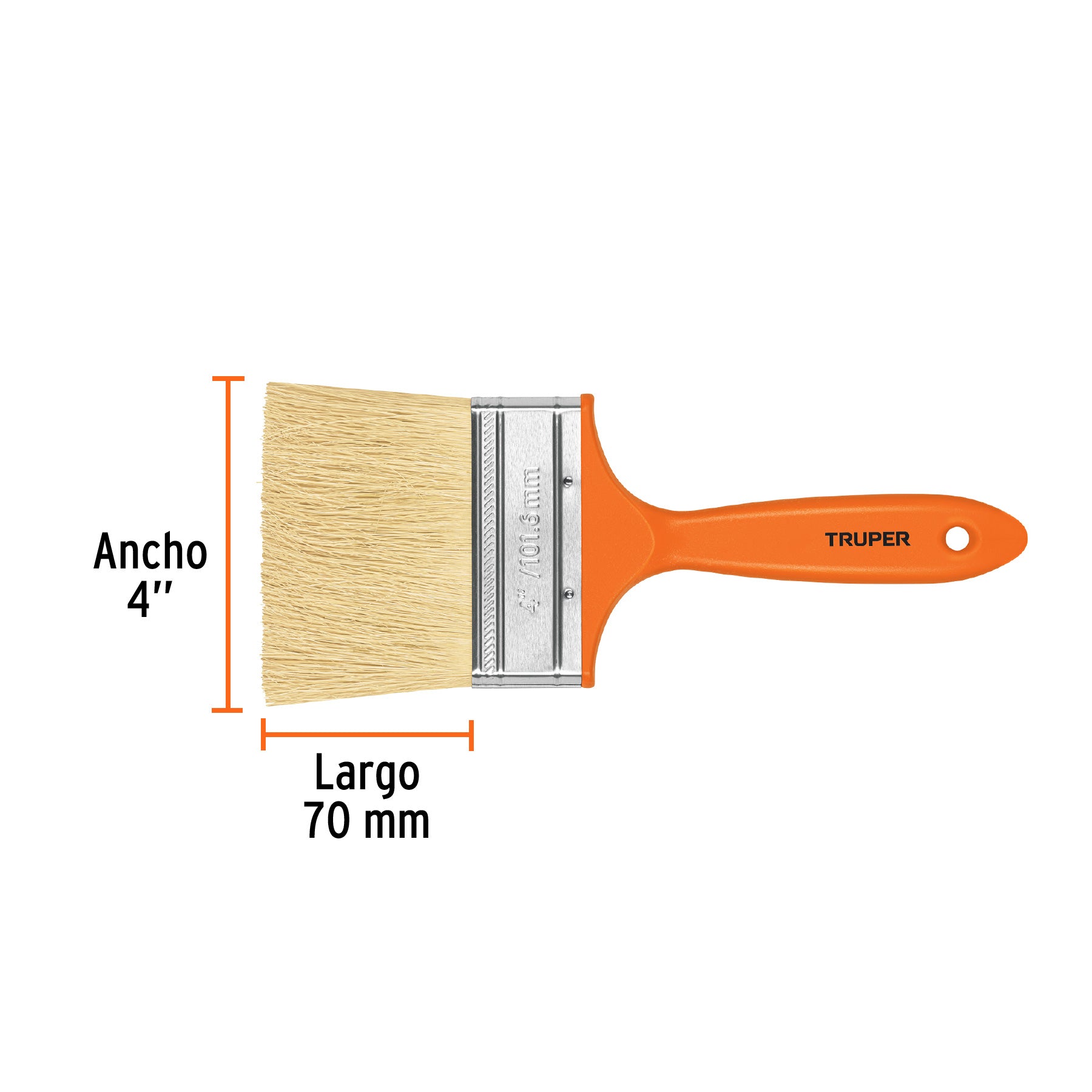 Truper BREN-4, Brocha para encalar e impermeabilizar mango plástico 4″ - Carzamo.com