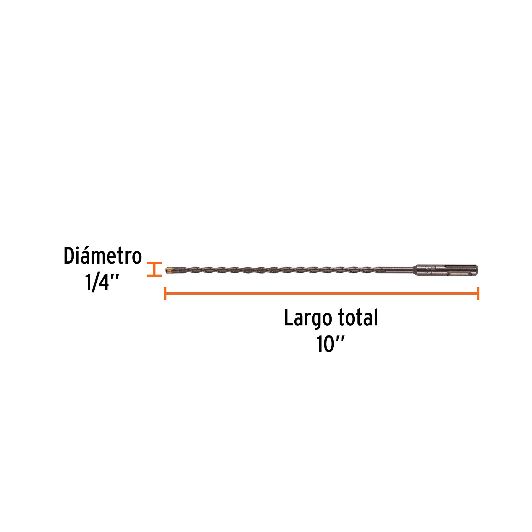 Truper BS-1/4X10, Broca para concreto con sistema directo de inserción (SDS Plus) 1/4″ x 10″ - Carzamo.com