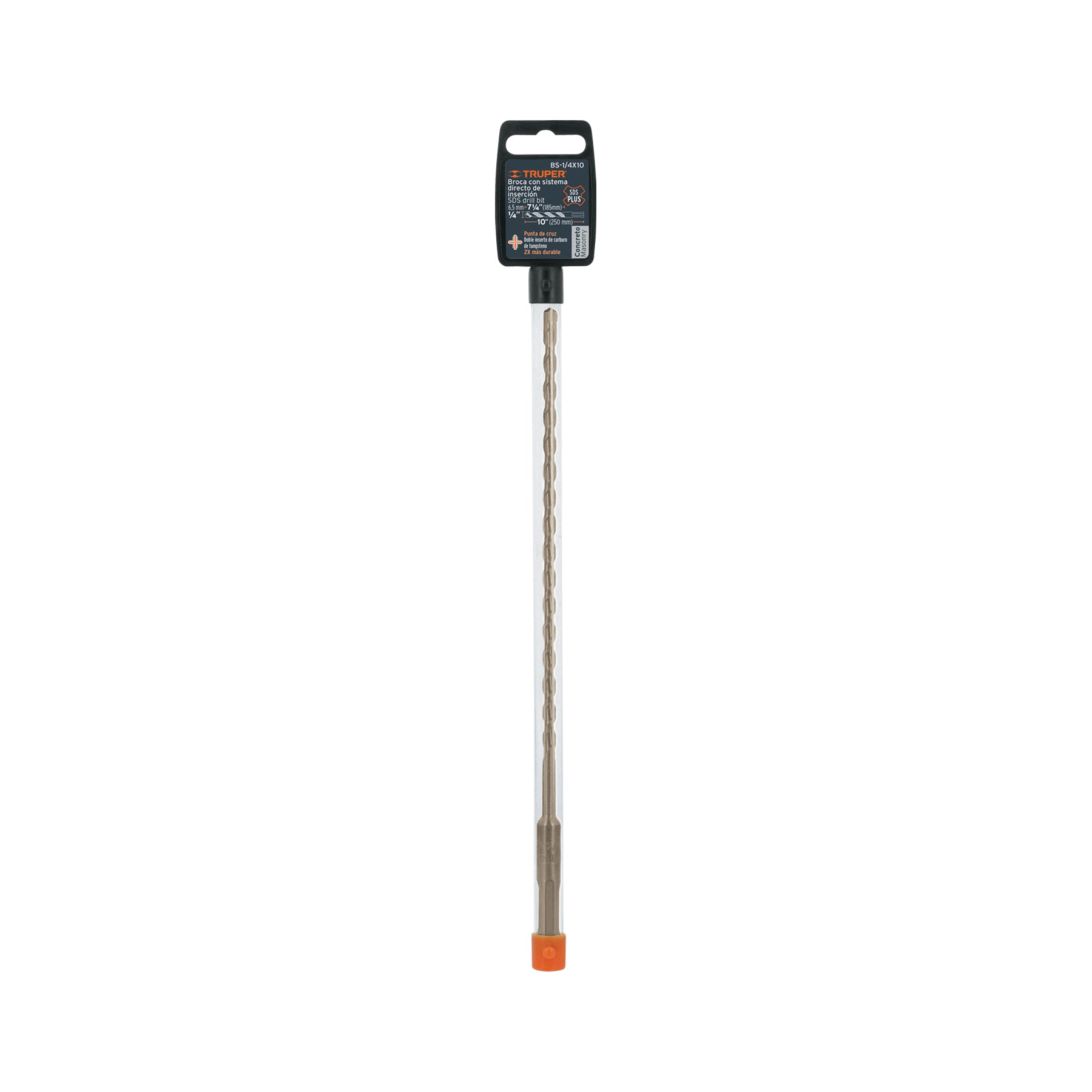Truper BS-1/4X10, Broca para concreto con sistema directo de inserción (SDS Plus) 1/4″ x 10″ - Carzamo.com
